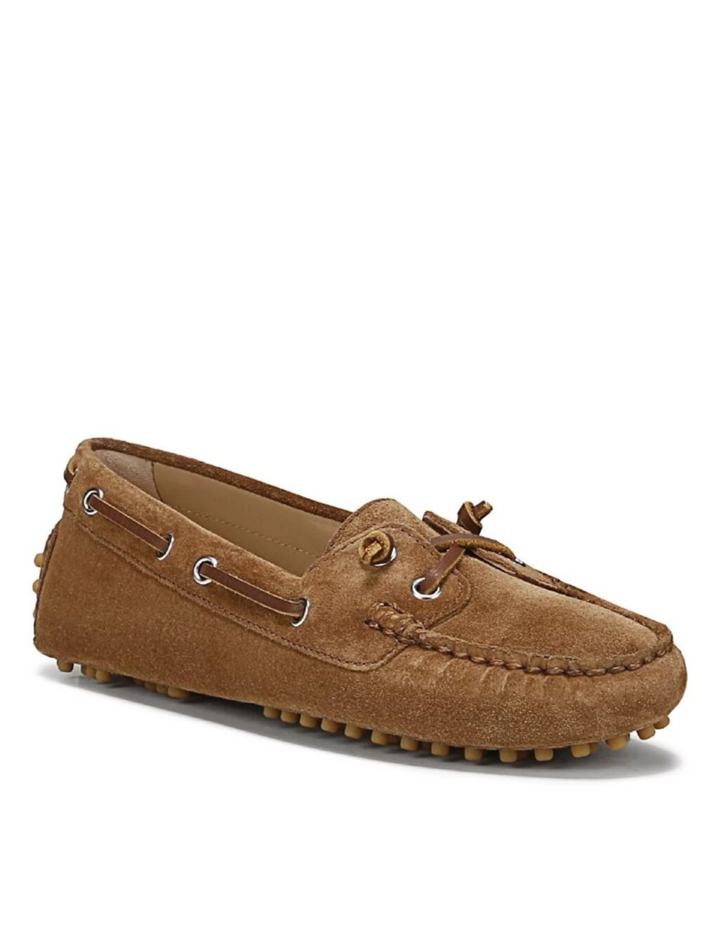 $370 VERONICA BEARD Jia Boat Shoes FLAT SLIP ON SUEDE HAZELWOOD BROWN 7.5 (DD5)